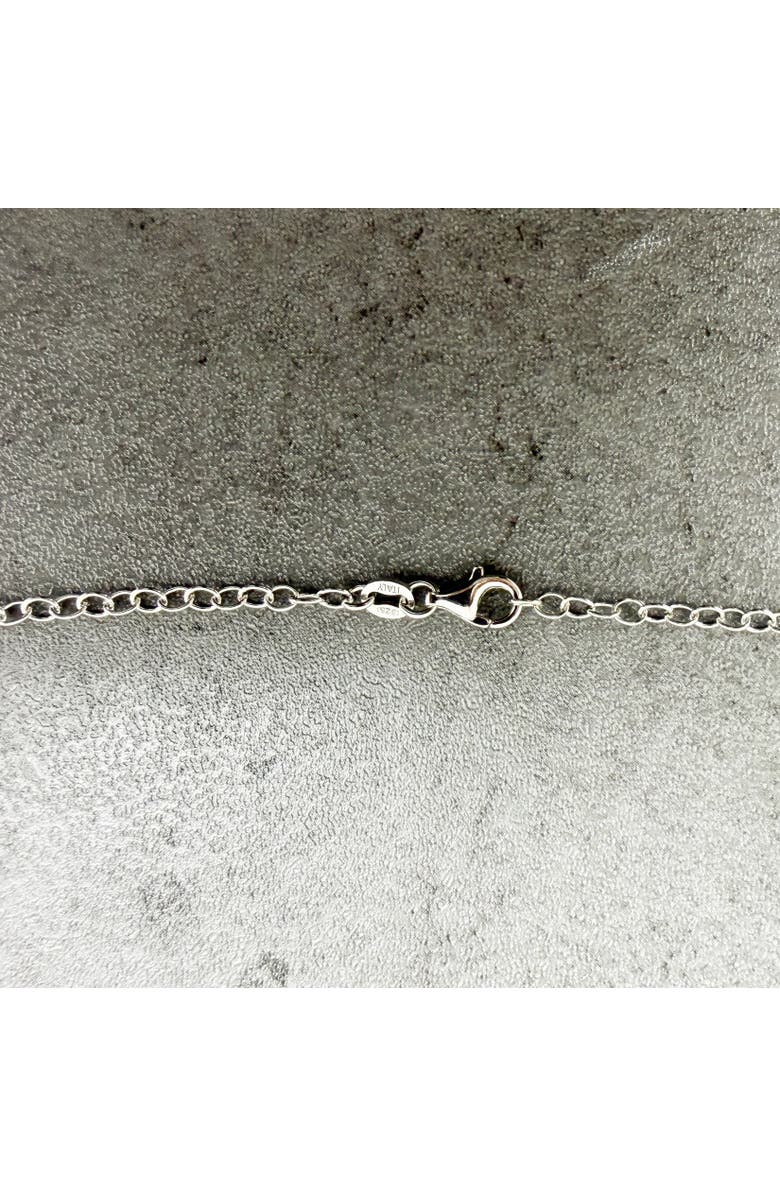 The Lovery Fine Jewelry Clover Blue Charm Necklace, Alternate, color, Sterling Silver