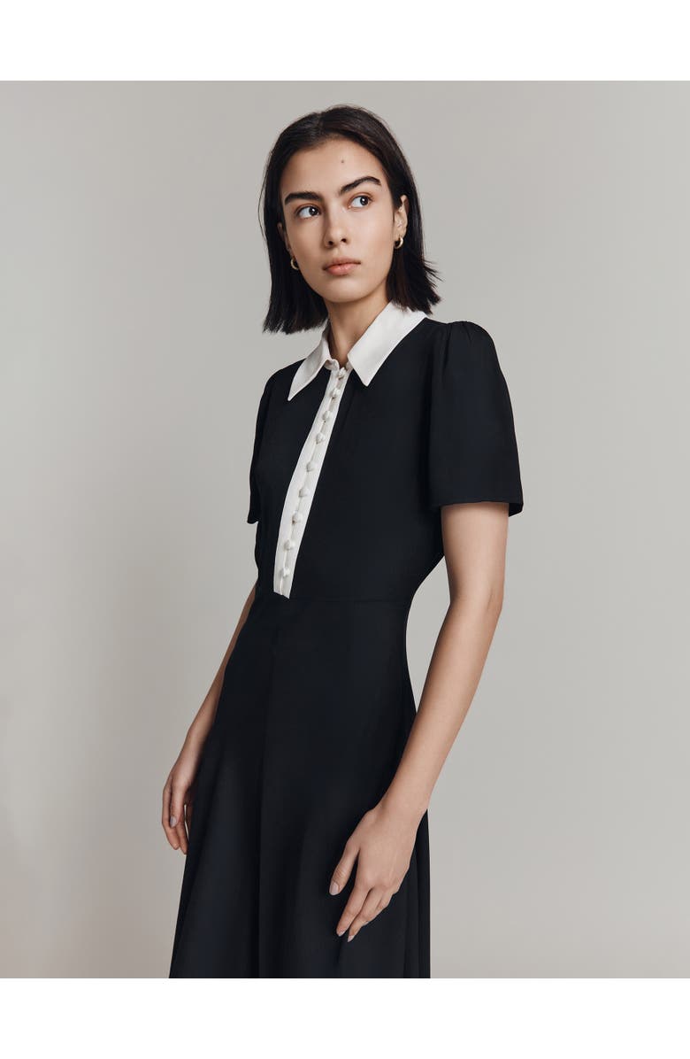 Ghost London Bethan Crepe Midi Shirt Dress, Alternate, color, Black