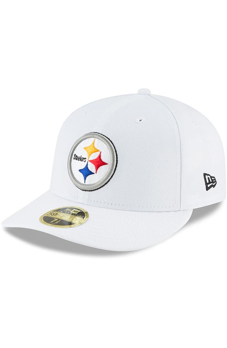 New Era Men's New Era White Pittsburgh Steelers Omaha Low Profile 59FIFTY Fitted Hat, Main, color, 
