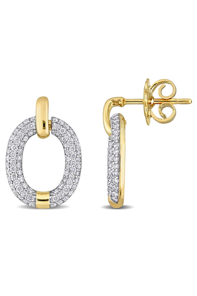 3/4 CTW Diamond Oval Circle Earrings 14k Gold, Main, color, 14k Gold