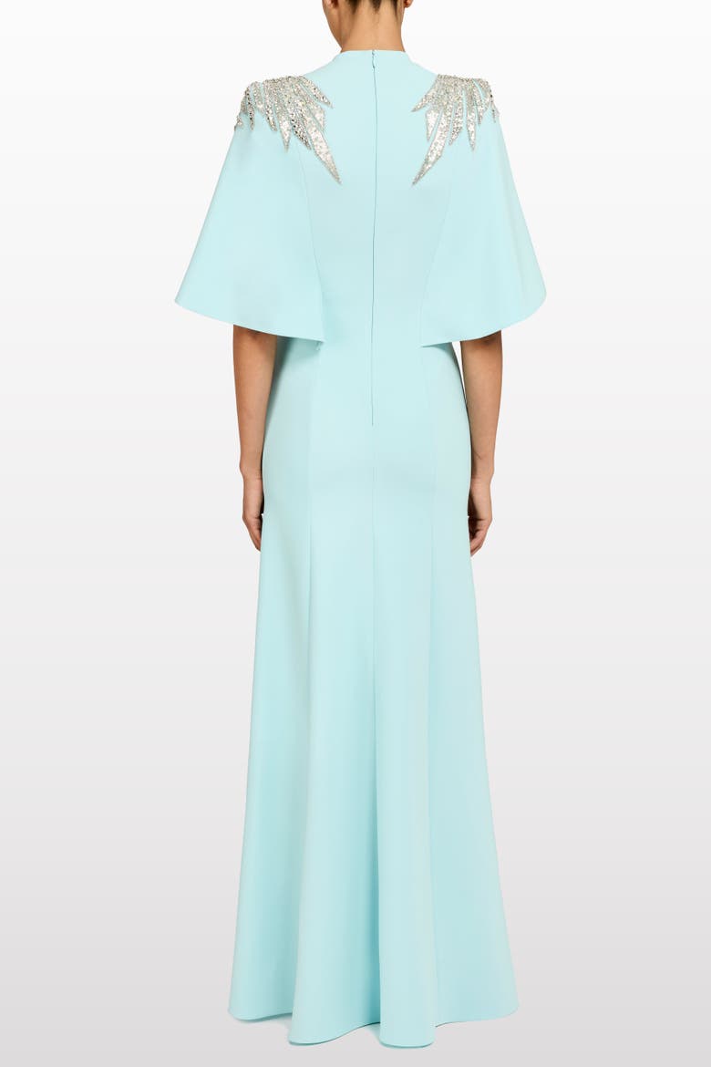 Star Shower Rhinestone-Embellished Maxi Dress, Alternate, color, Crystal Aqua