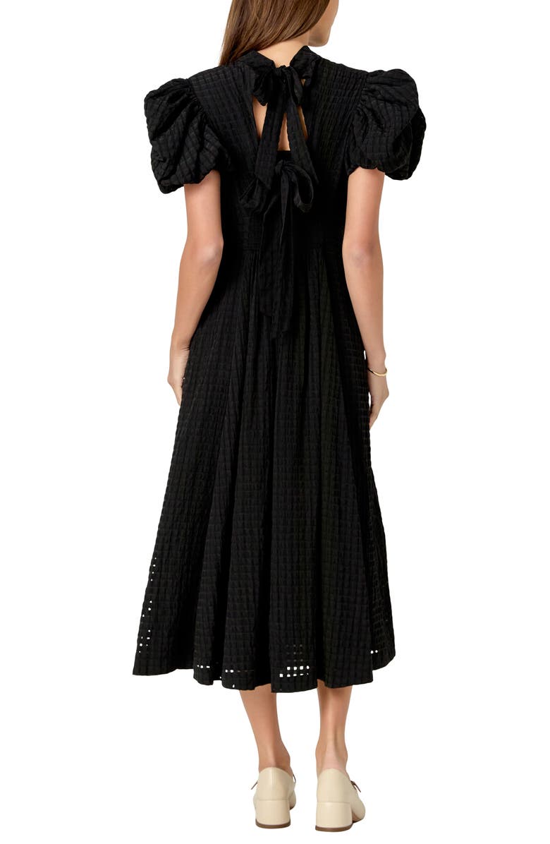 English Factory Textured Puff Sleeve Midi Dress, Alternate, color, 