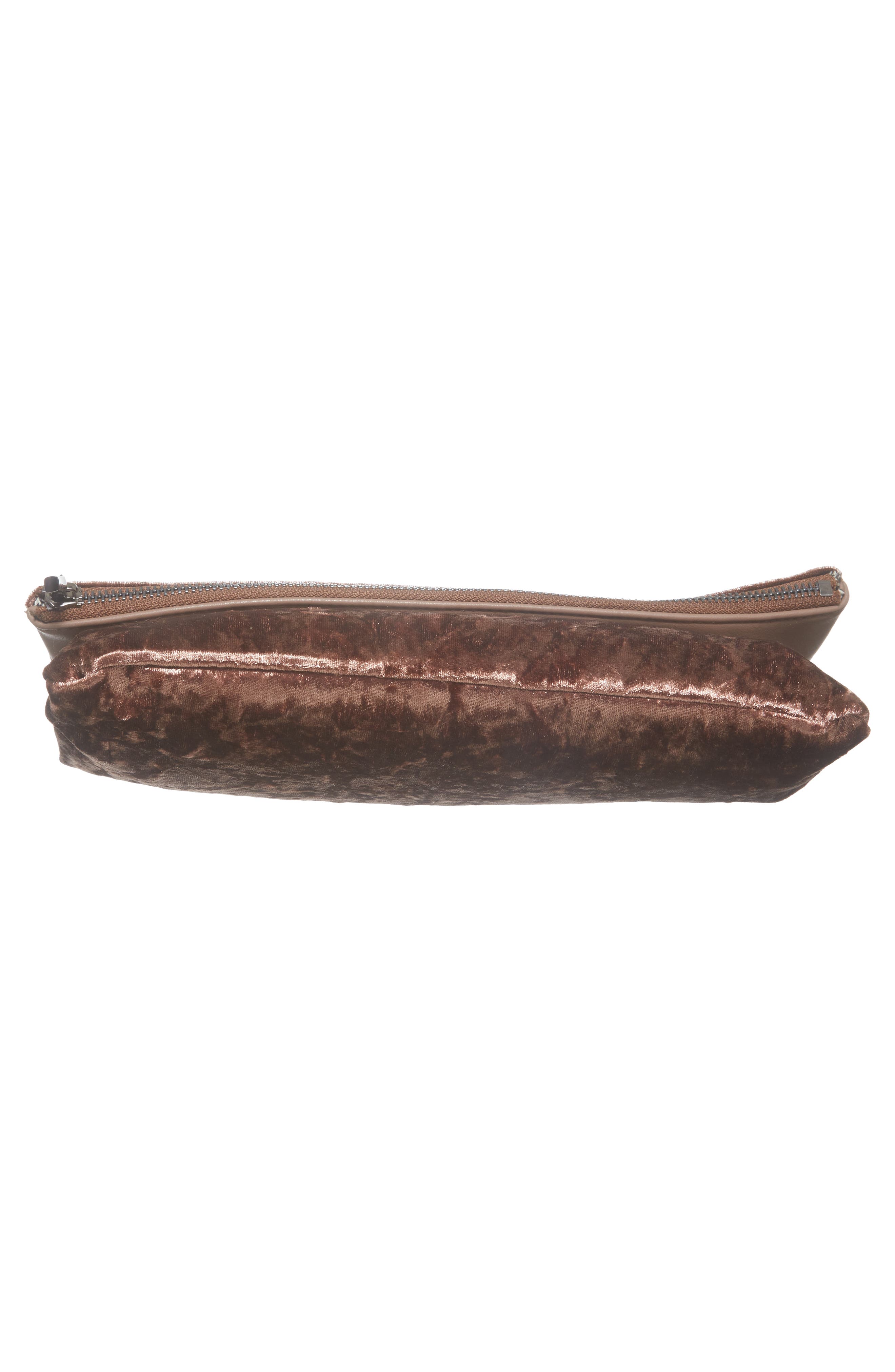 Velvet Foldover Clutch, Alternate, color, MAUVE