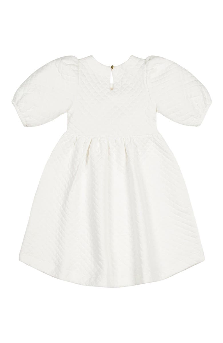 Hope & Henry Baby Girls' Quilted Puff Sleeve Dress, Infant, Alternate, color, 