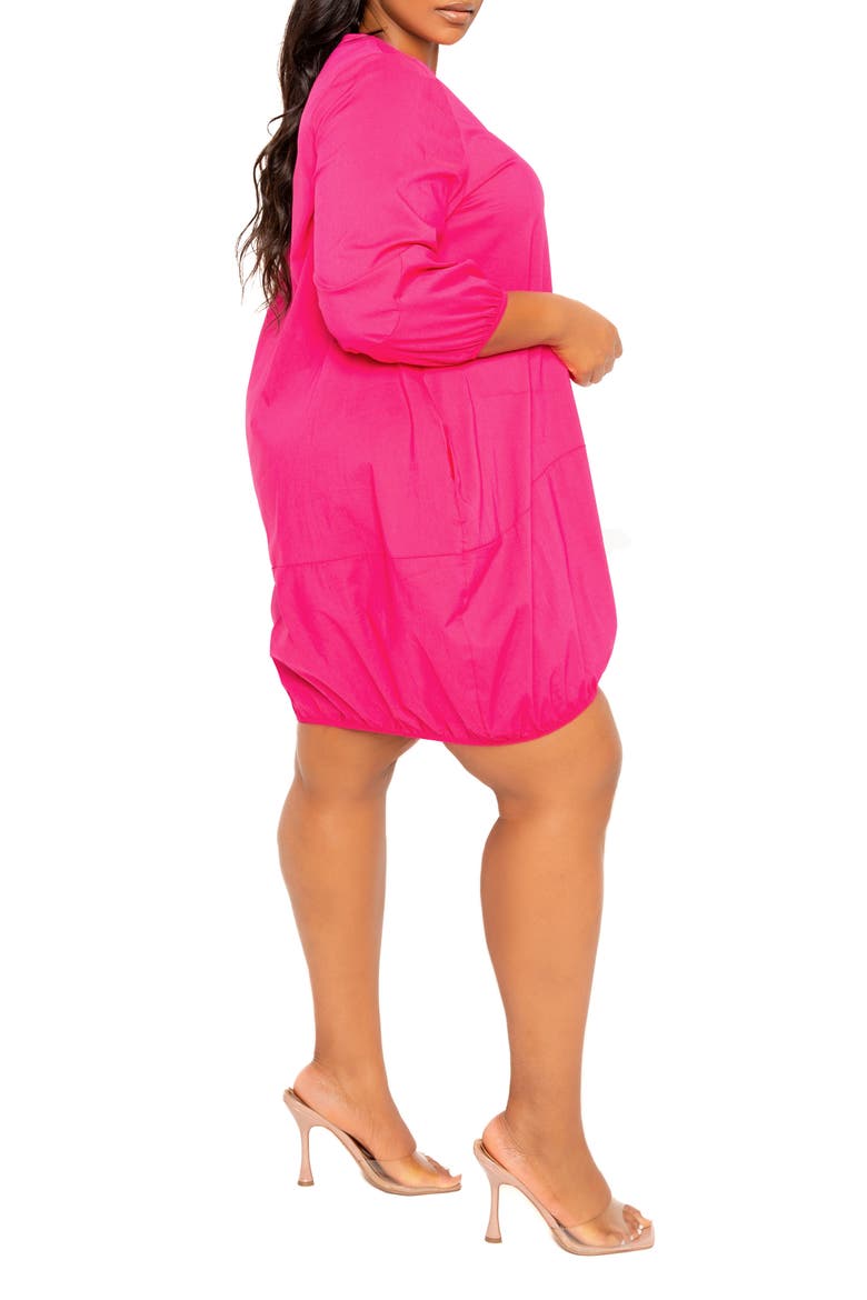 Bubble Hem Cotton Blend Poplin Dress, Alternate, color, PINK