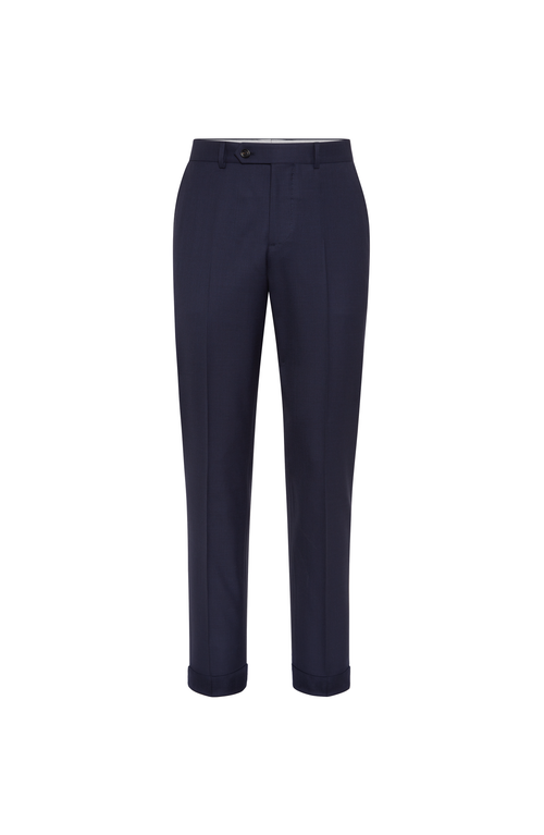 Brunello Cucinelli Straight-leg Pleated Wool-flannel Trousers In Blue