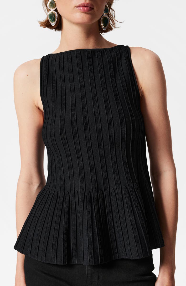 & Other Stories Sleeveless Peplum Rib Top, Alternate, color, 