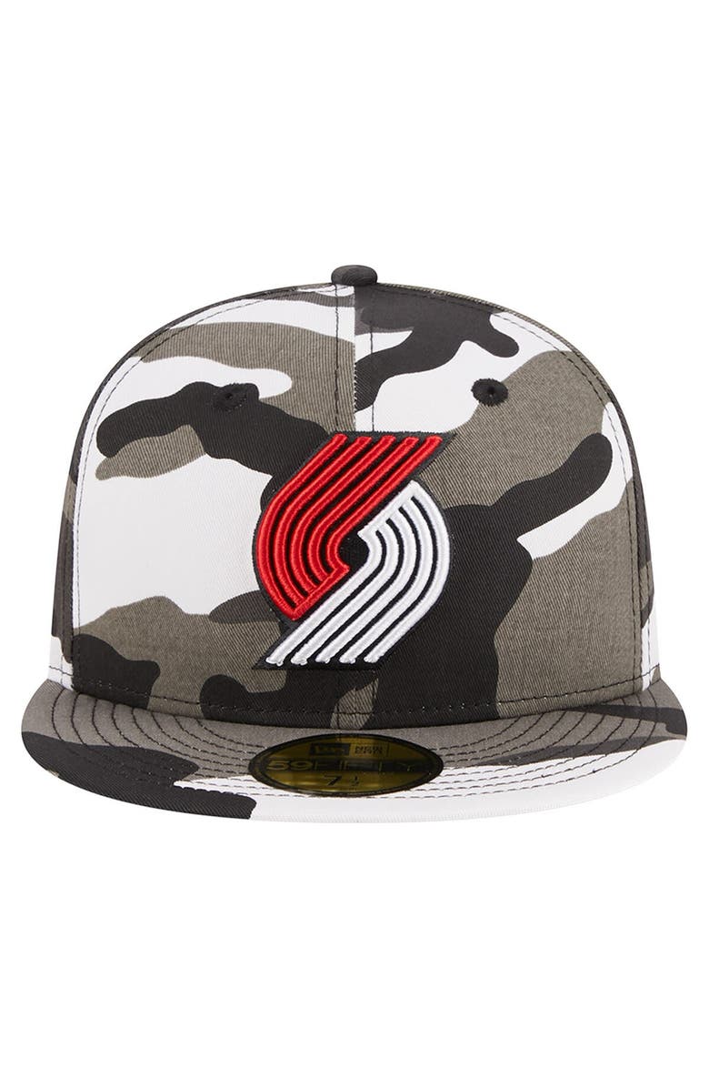 New Era Men's New Era Portland Trail Blazers Snow Camo 59FIFTY Fitted Hat, Alternate, color, 