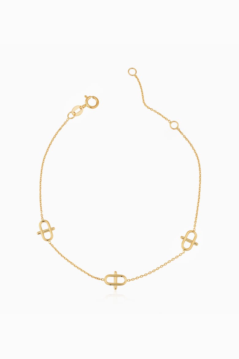 14K Gold Harmony Station Bracelet, Main, color, Yellow Gold