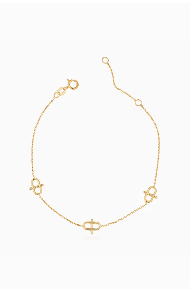 Oradina 14K Gold Harmony Station Bracelet, Main, color, Yellow Gold