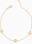 Oradina 14K Gold Harmony Station Bracelet