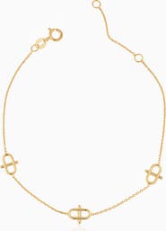 Oradina 14K Gold Harmony Station Bracelet