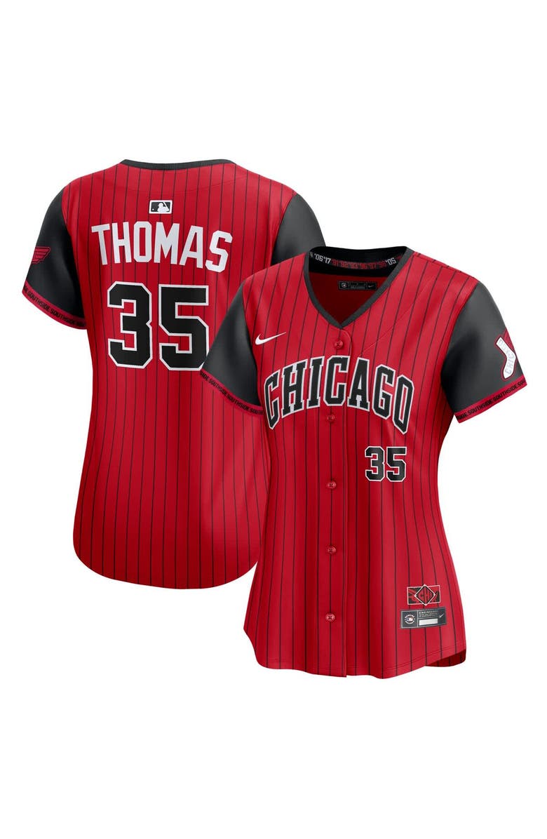 Nike Women's Nike Frank Thomas Red/Black Chicago White Sox 2025 City Connect Limited Retired Player Jersey, Alternate, color, Red