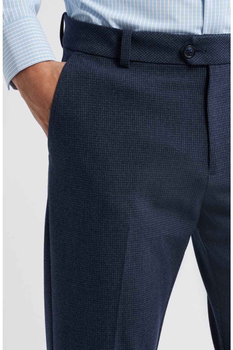 Watson Microcheck Wrinkle Resistant Stretch Flannel Dress Pants, Alternate, color, NAVY GUN CHECK