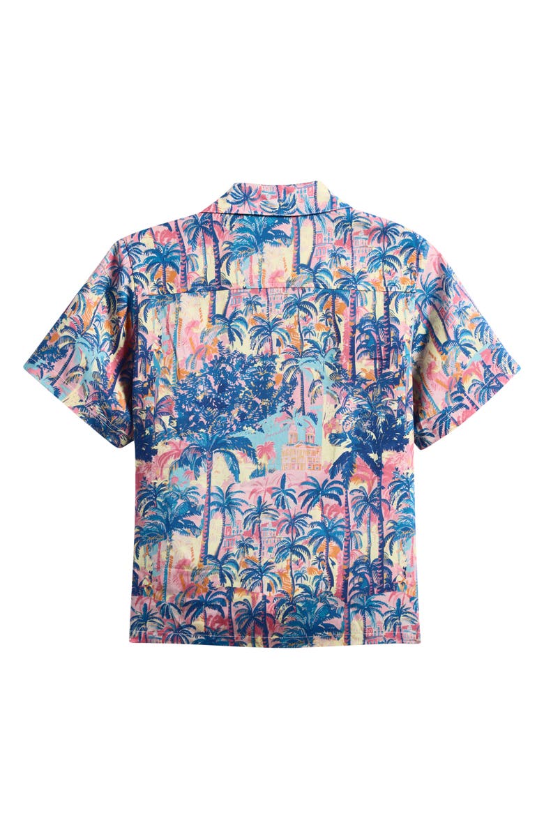 Boardies Kids' Havana Tropical Print Camp Shirt, Alternate, color, Blue Multi