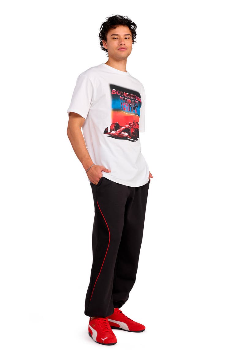 Scuderia Ferrari Tribes Cotton Graphic T-Shirt, Alternate, color, PUMA WHITE