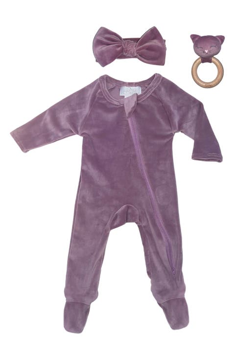 Stretchy Velvet 3-Piece Footie Set (Baby)