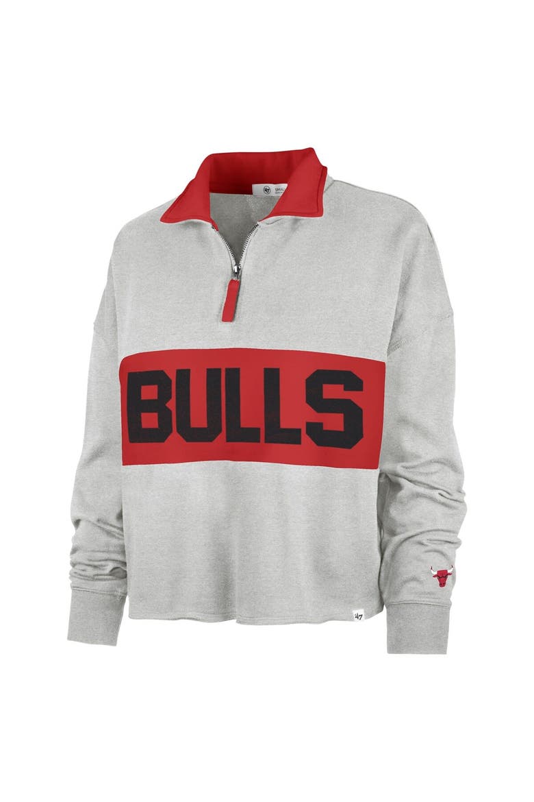 Women's '47 Heather Gray Chicago Bulls Breakthrough Remi Quarter-Zip Jacket, Alternate, color, Heather Gray