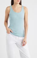 Eileen Fisher Slim Fit Scoop Neck Stretch Cotton Tank