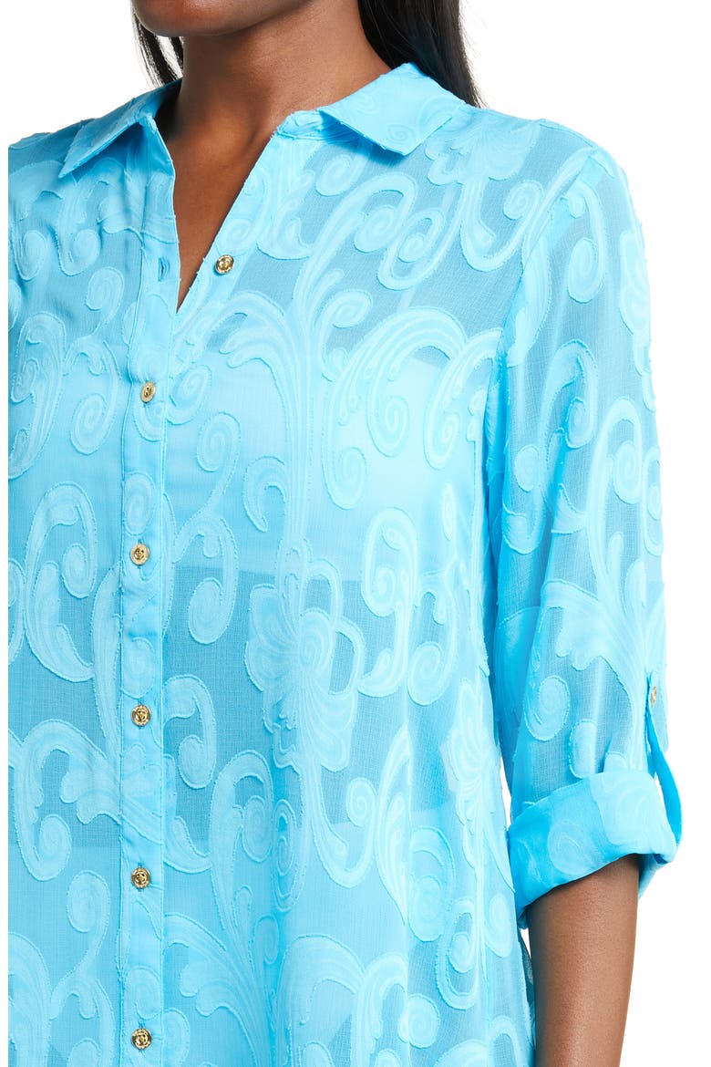Natalie Cover-Up Dress, Alternate, color, CUMULUS BLUE POLY