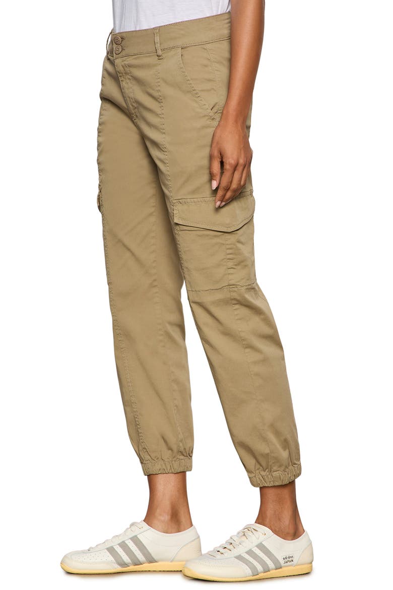 Rebel Crop Stretch Cotton Cargo Pants, Alternate, color, COVERT GREEN