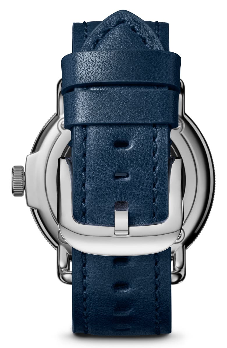 Shinola Canfield Leather Strap Watch, 43mm, Alternate, color, Cream