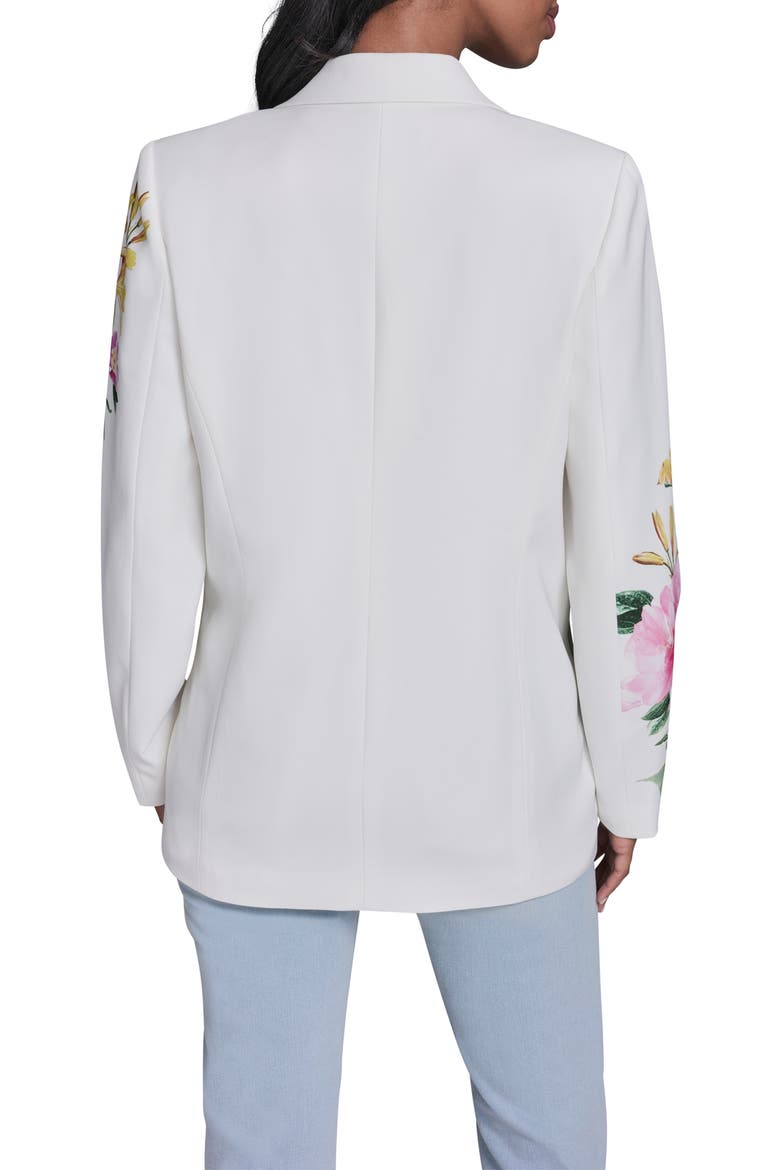 Placed Floral Blazer, Alternate, color, SOFT WHITE