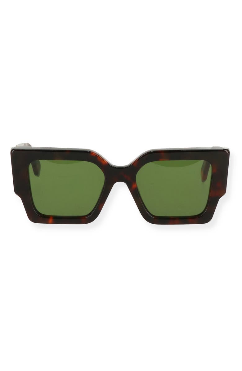 Off-White Catalina 55mm Square Sunglasses, Alternate, color, Brown Havana/ Green