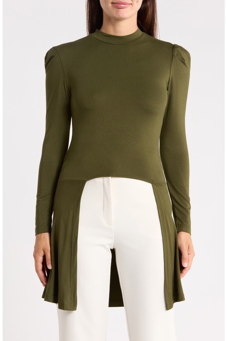 Mock Neck Cutout Tunic, Main, color, OLIVE