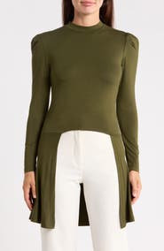 PATRIZIA LUCA Mock Neck Cutout Tunic