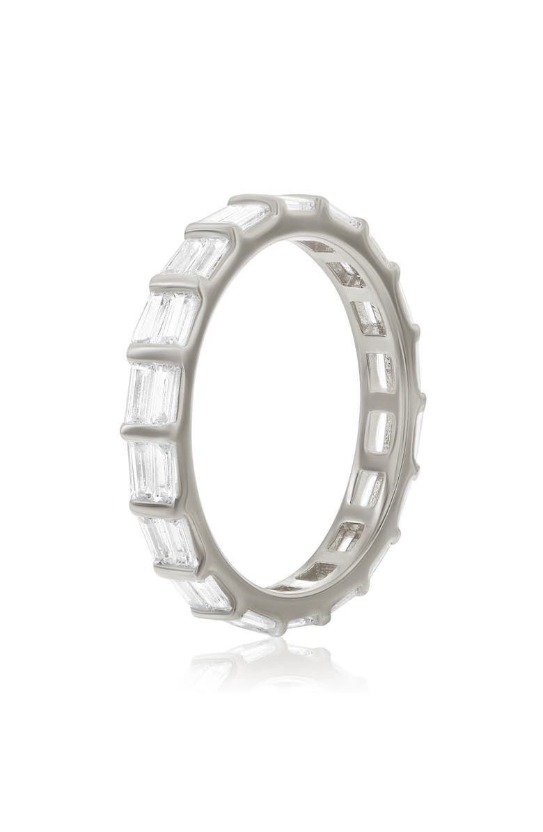 SUZY LEVIAN Baguette Cubic Zirconia Eternity Band Ring, Alternate, color, White