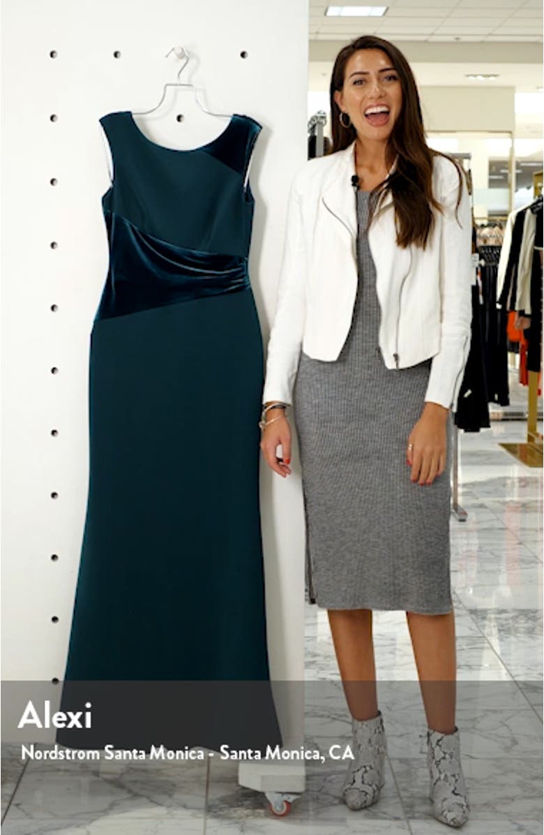 Velvet Detail Scuba Trumpet Gown, sales video thumbnail