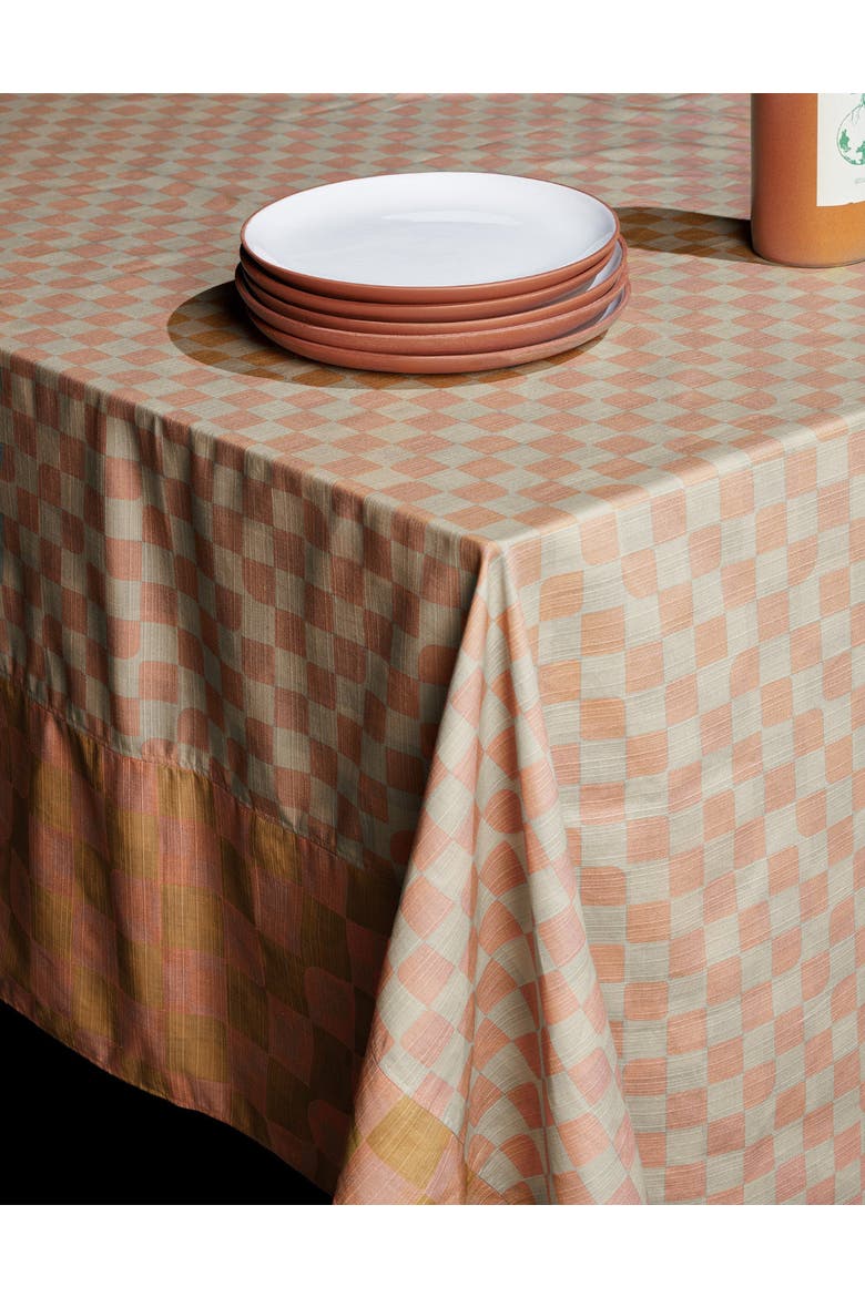 Tablecloth Reversible Checker Rosewood, Main, color, ROSEWOOD