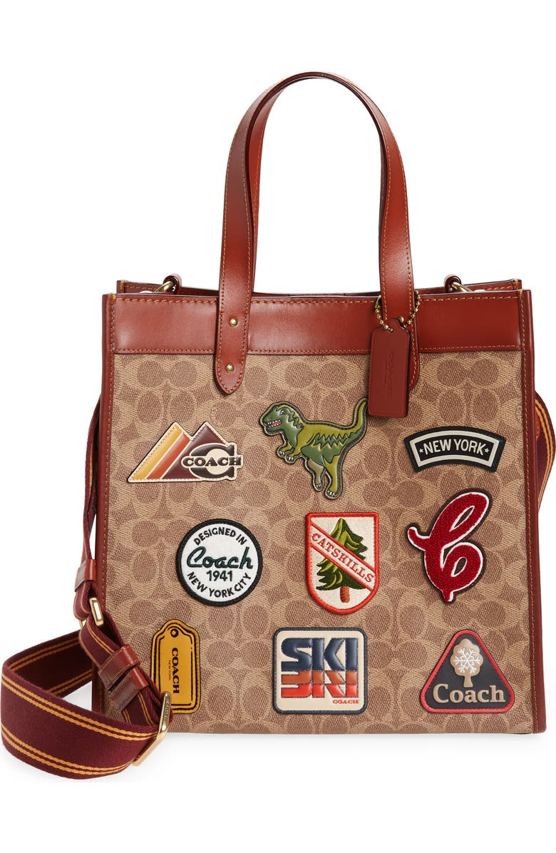 COACH Signature Coated Canvas Tote, Main, color,