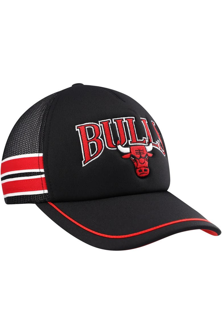 Men's '47 Black Chicago Bulls Sidebrand Stripes Trucker Adjustable Hat, Alternate, color, Black