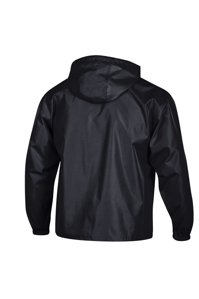 Men's Champion  Black Iowa Hawkeyes Packable Hooded Windbreaker Half-Zip Jacket, Alternate, color, Black