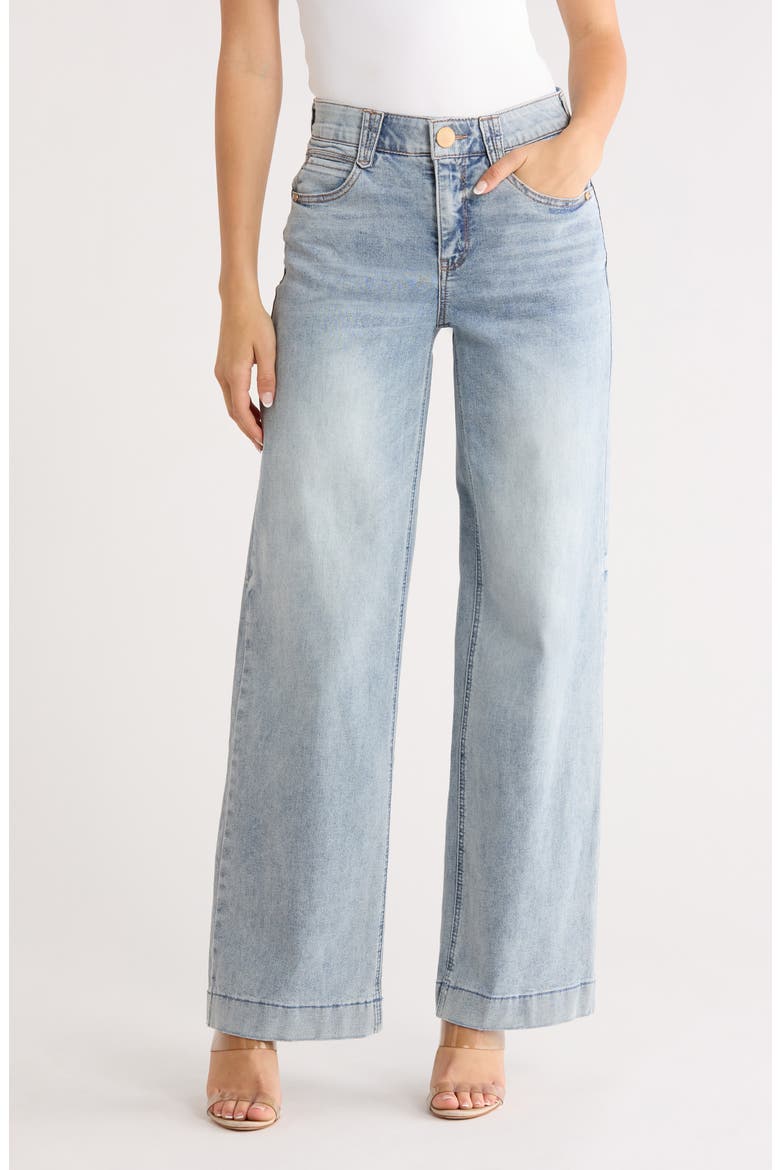 AbSolution High Waist Wide Leg Jeans, Main, color, LIGHT BLUE