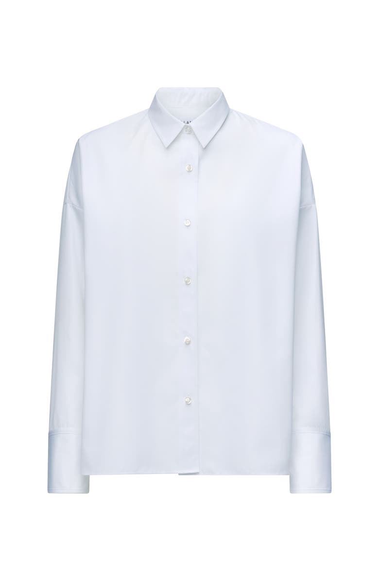 Callas Milano Sirene Poplin Shirt with Silk Twill Lake Como Print Scarf Back, Alternate, color, White