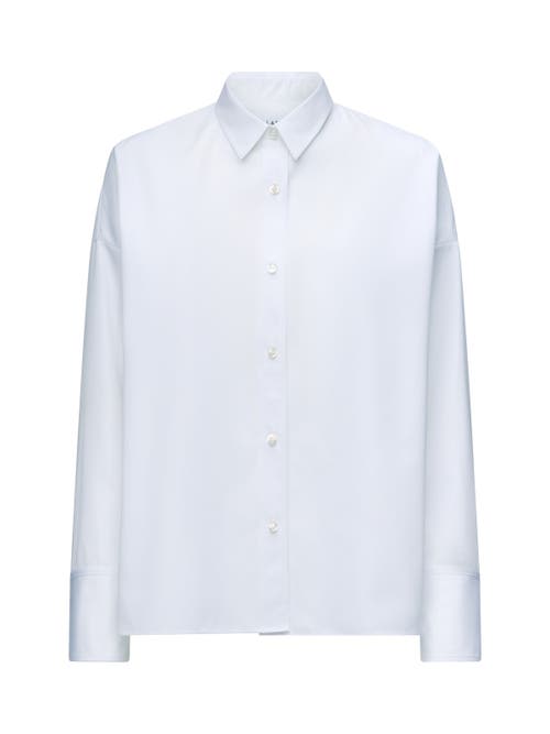 Callas Milano Sirene Poplin Shirt With Silk Twill Lake Como Print Scarf Back In Multi