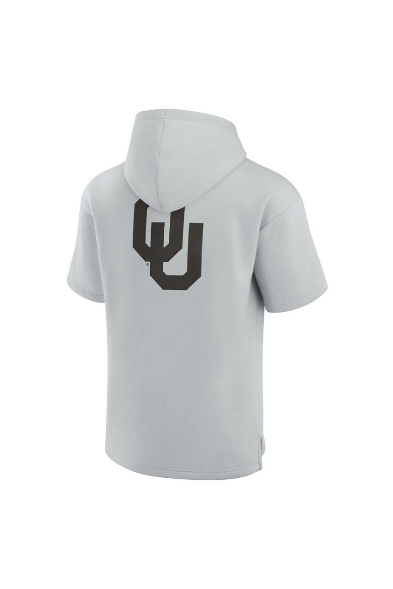 Unisex Fanatics Gray Oklahoma Sooners Elements Super Soft Fleece Short Sleeve Pullover Hoodie, Alternate, color, Gray