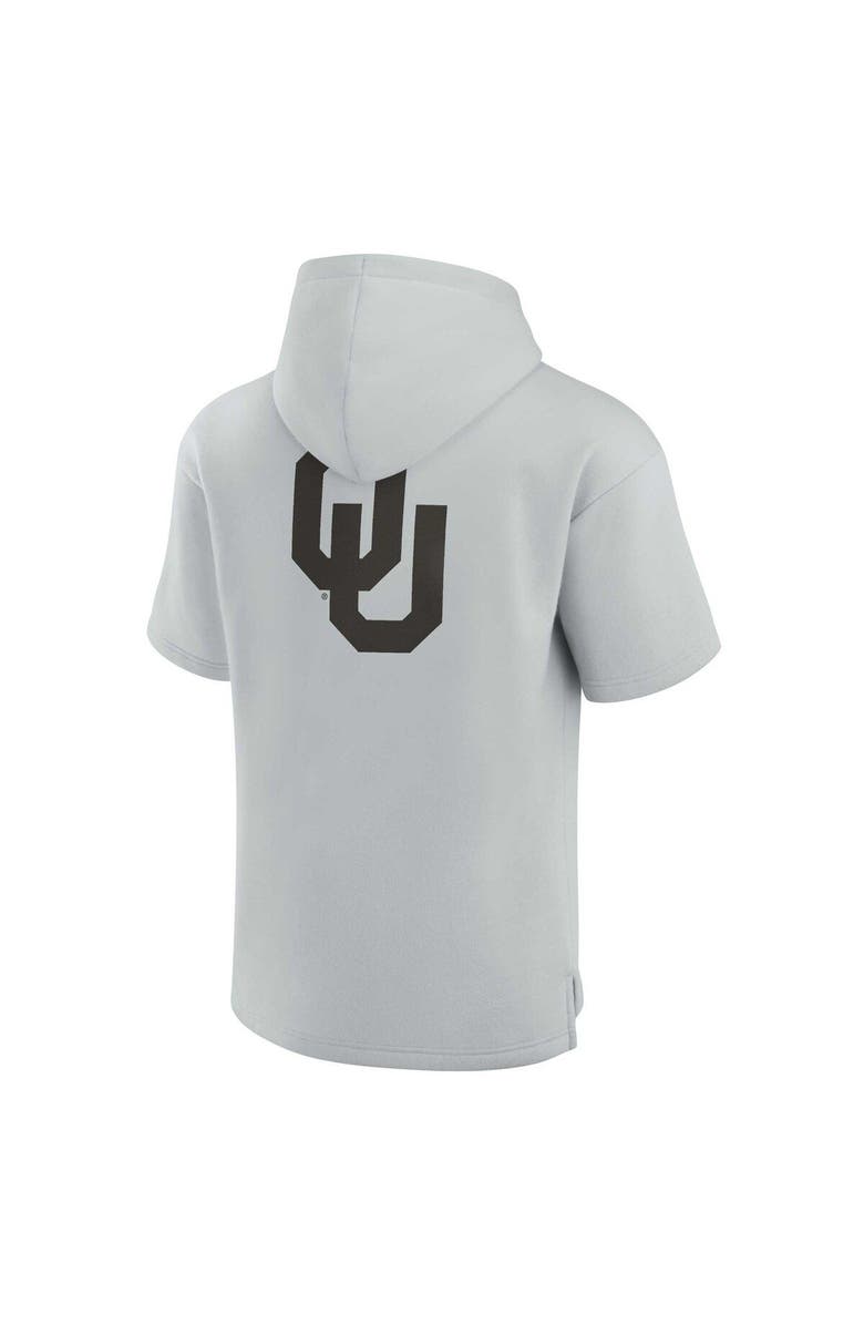 Fanatics Signature Unisex Fanatics Gray Oklahoma Sooners Elements Super Soft Fleece Short Sleeve Pullover Hoodie, Alternate, color, Gray