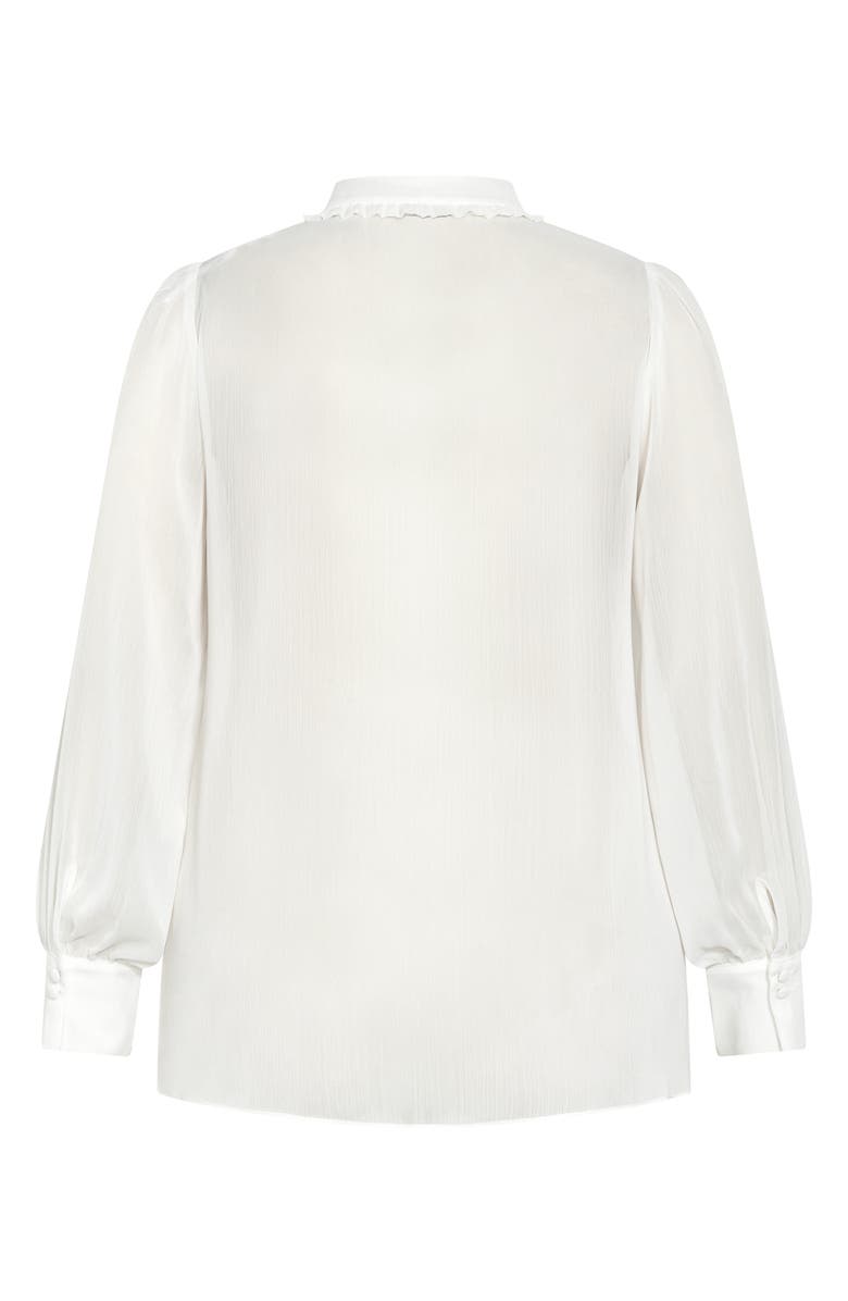 City Chic Maddison Tie Neck Shirt, Alternate, color, Ivory
