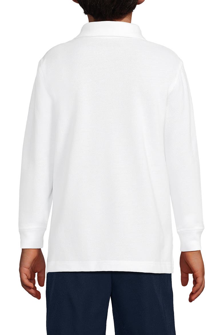 School Uniform Kids Long Sleeve Mesh Polo Shirt, Alternate, color, White