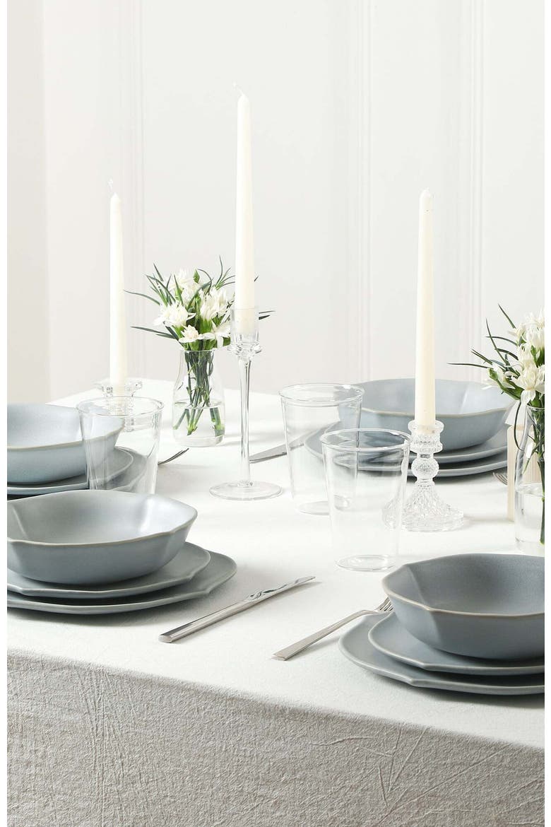 Baskerville Stoneware 16-Piece Dinnerware Set, Includes Glassware, Alternate, color, Black
