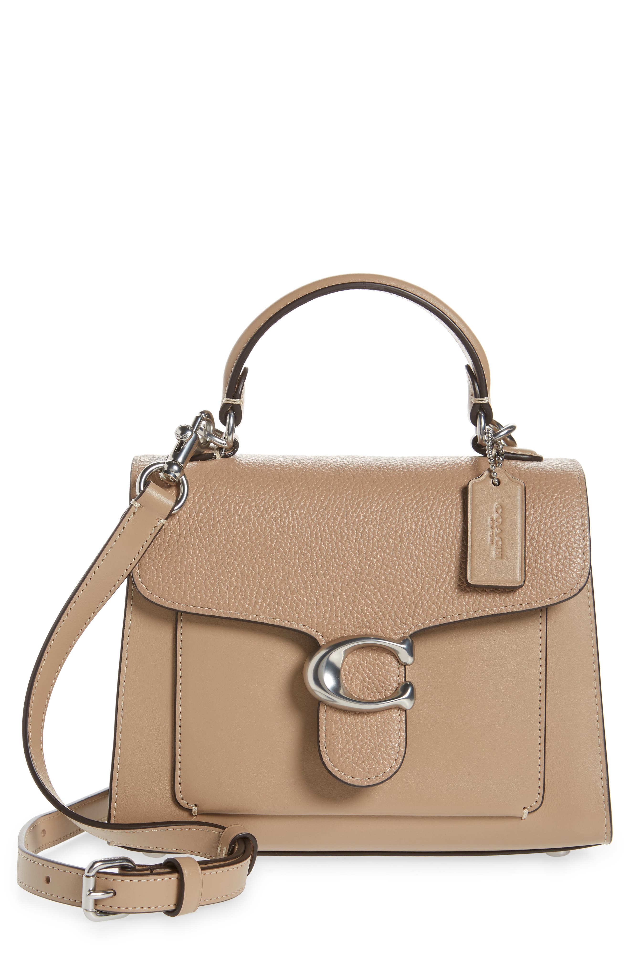 Coach Tabby Top Handle 20 structured leather bag with removable crossbody strap