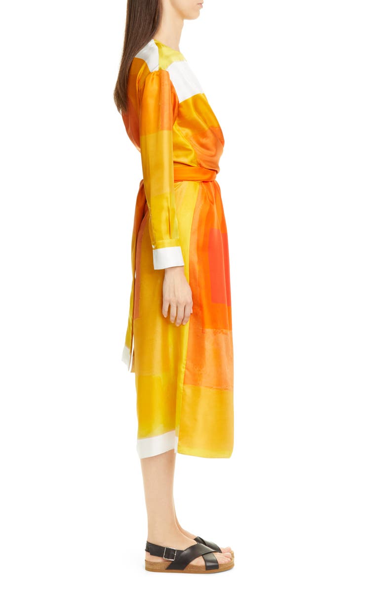 PARTOW Magnolia Long Sleeve Silk Twill Dress, Alternate, color,