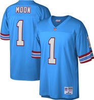 Mitchell & Ness Men's Mitchell & Ness Warren Moon Light Blue Houston Oilers Legacy Replica Jersey