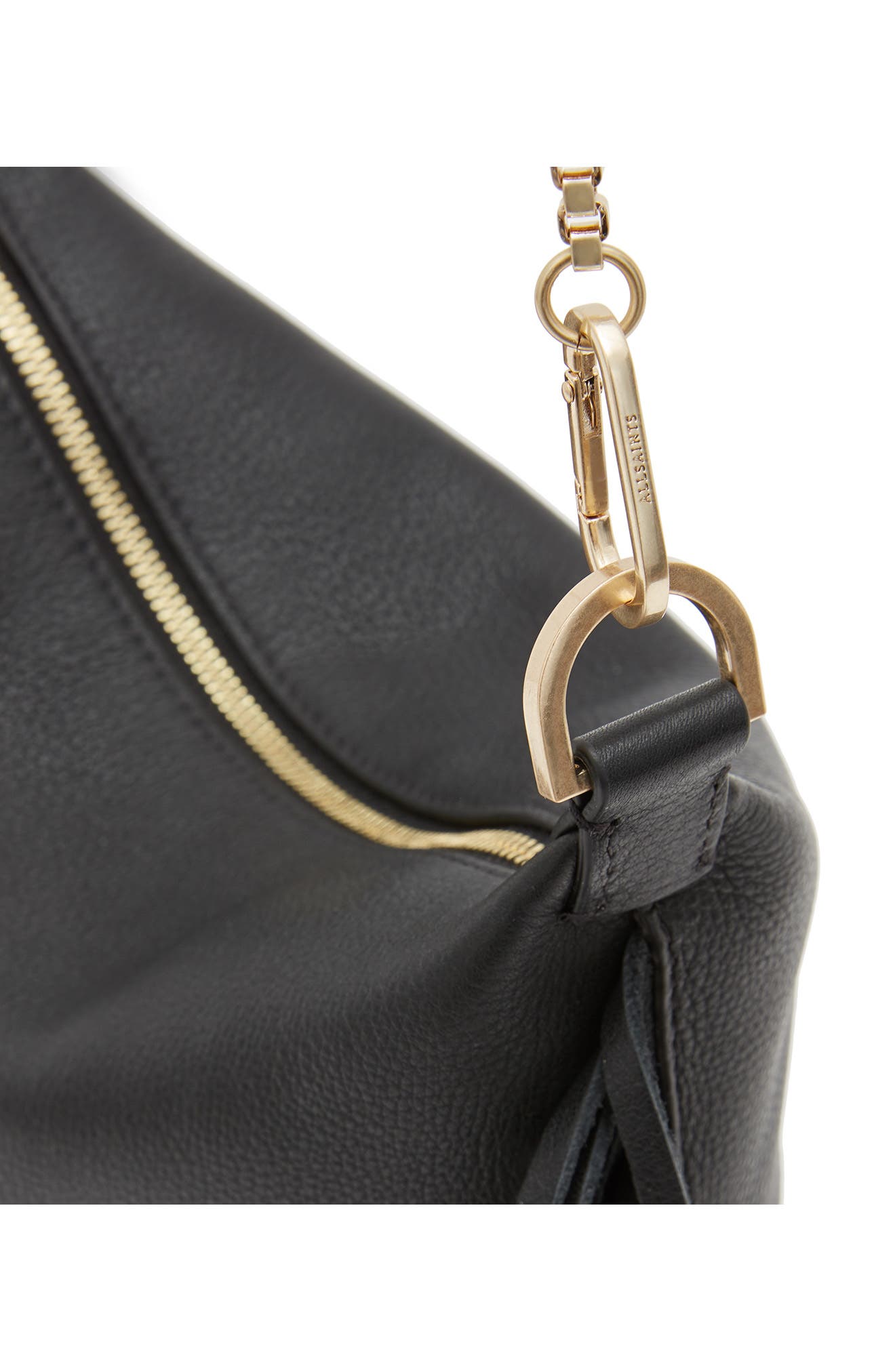 AllSaints Evaline Fringe Leather Crossbody Bag, Alternate, color, 