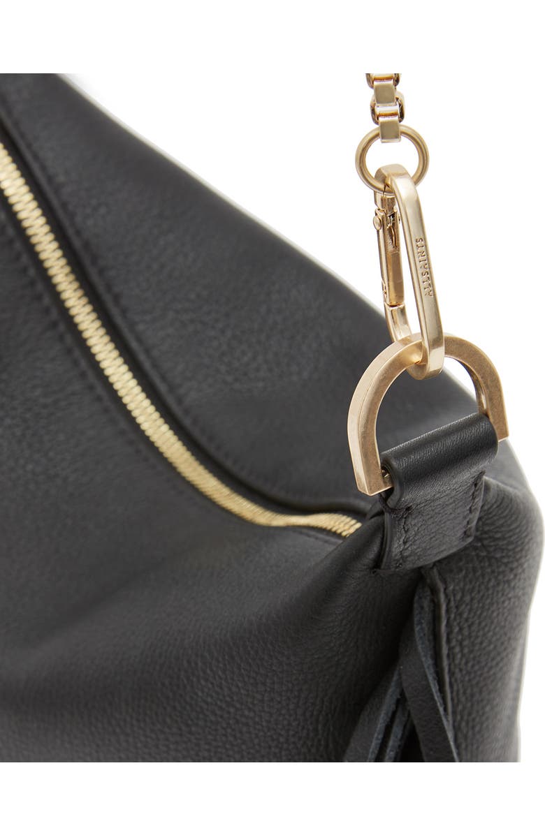 AllSaints Evaline Fringe Leather Crossbody Bag, Alternate, color,