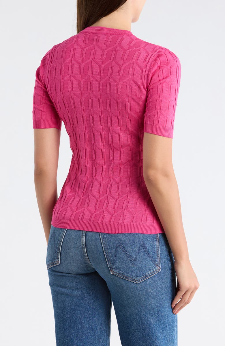 M Missoni Girocollo Short Sleeve Sweater, Alternate, color, Fuxia Tones